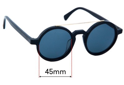 AM Eyewear x Shanghai Tang Retro Chinese Round Replacement Sunglass Lenses - 45mm wide 