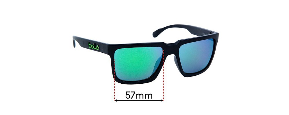 Sunglass Fix Replacement Lenses for Bolle Frank - 57mm Wide