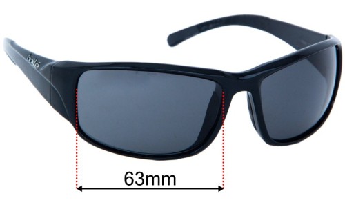 Sunglass Fix Replacement Lenses for Bolle Keelback  - 63mm Wide 