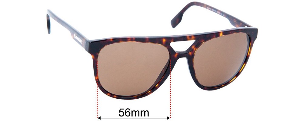 Sunglass Fix Replacement Lenses for Burberry B 4302 - 56mm Wide
