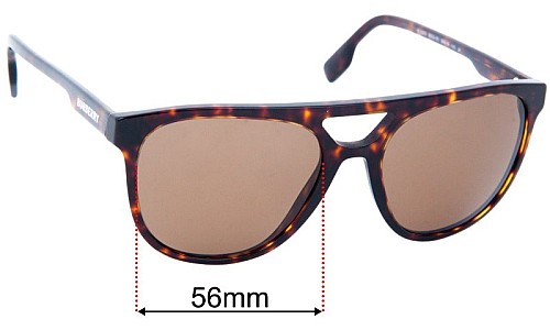 Sunglass Fix Replacement Lenses for Burberry B 4302 - 56mm Wide 