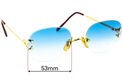 Cartier 1504827 Replacement Lenses 53mm wide 