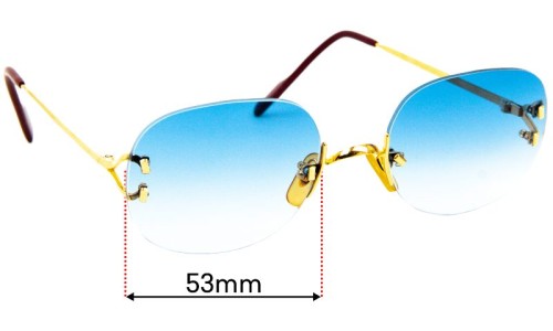 Sunglass Fix Replacement Lenses for Cartier 1504827 - 53mm Wide 