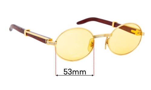 Sunglass Fix Replacement Lenses for Cartier Giverny  - 53mm Wide 