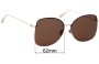 Sunglass Fix Replacement Lenses for Christian Dior Stellaire 7/F - 62mm Wide 