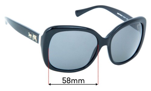 Sunglass Fix Replacement Lenses for Coach HC8158 - 58mm Wide 
