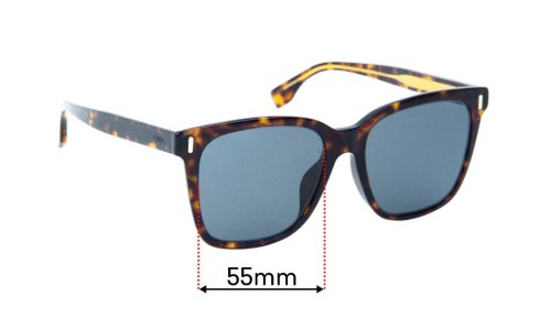 Sunglass Fix Replacement Lenses for Fendi FF M0053/F/S - 55mm Wide 