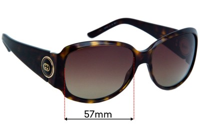 Sunglass Fix Replacement Lenses for Gucci GG3104/S - 57mm wide 