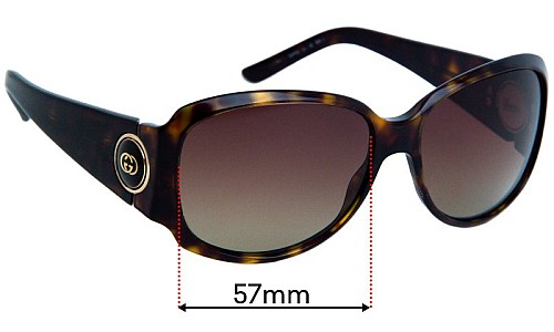 Sunglass Fix Replacement Lenses for Gucci GG3104/S - 57mm Wide 