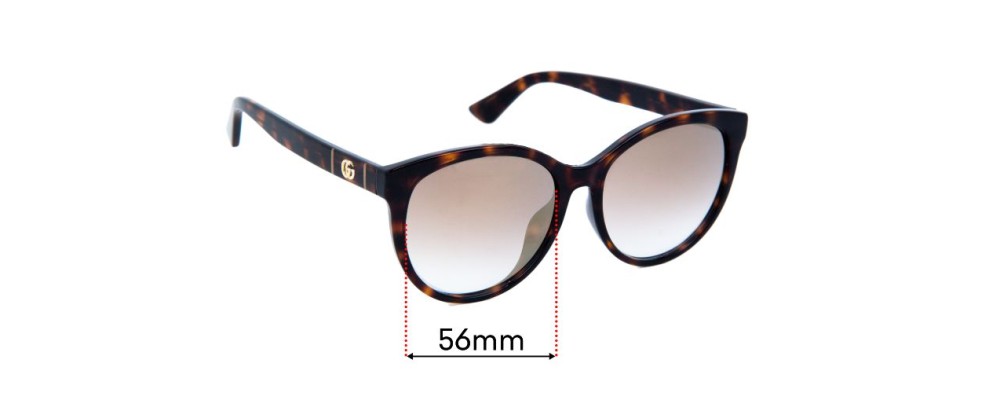 Sunglass Fix Replacement Lenses for Gucci GG0636SK - 56mm Wide