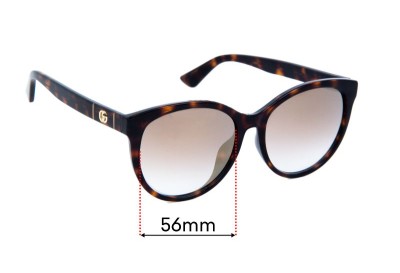 Sunglass Fix Replacement Lenses for Gucci GG0636SK - 56mm wide 