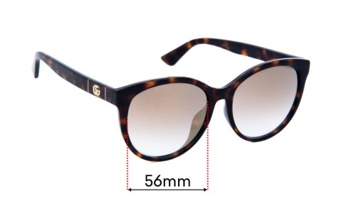 Sunglass Fix Replacement Lenses for Gucci GG0636SK - 56mm Wide 