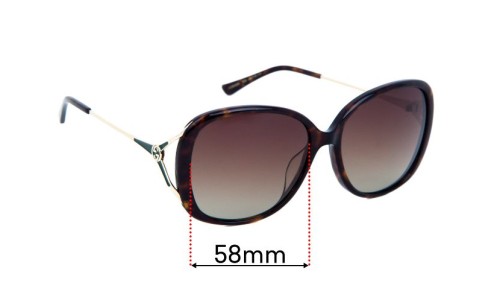 Sunglass Fix Replacement Lenses for Gucci GG0649SK - 58mm Wide 
