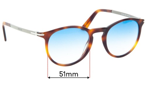 Sunglass Fix Replacement Lenses for Gucci GG 1110/S - 51mm Wide 