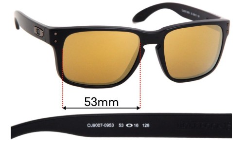 Sunglass Fix Replacement Lenses for Oakley Holbrook XS OJ9007 - 53mm Wide 