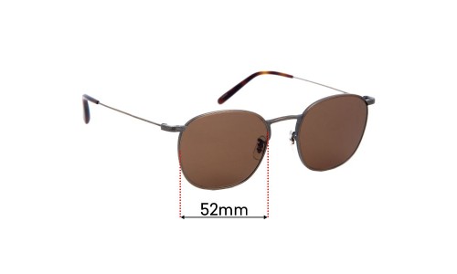 Sunglass Fix Replacement Lenses for Oliver Peoples Goldsen Sun - 52mm Wide 