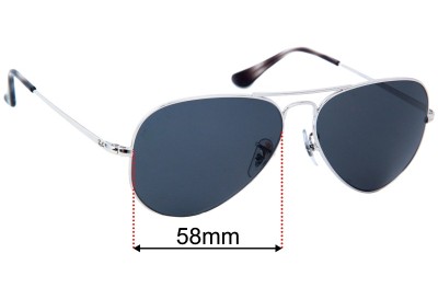 Ray Ban RB6489 Aviator II Replacement Lenses 58mm wide 