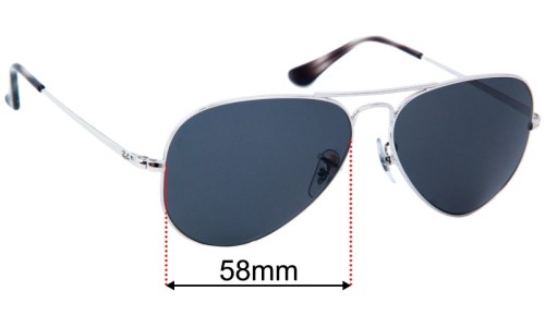 Sunglass Fix Replacement Lenses for Ray Ban RB6489 Aviator II - 58mm Wide 