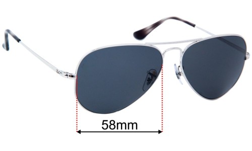 Ray-Ban RB6489 Aviator II Lentes de Repuesto 58mm wide 