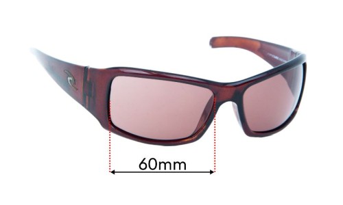 Sunglass Fix Replacement Lenses for Rip Curl Snappers - 60mm Wide 