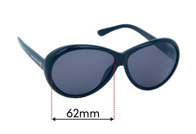 Sunglass Fix Replacement Lenses for Tom Ford Geraldine TF202 - 62mm wide 