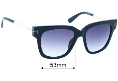 Tom Ford Tracy TF436 Replacement Sunglass Lenses - 53mm Wide 