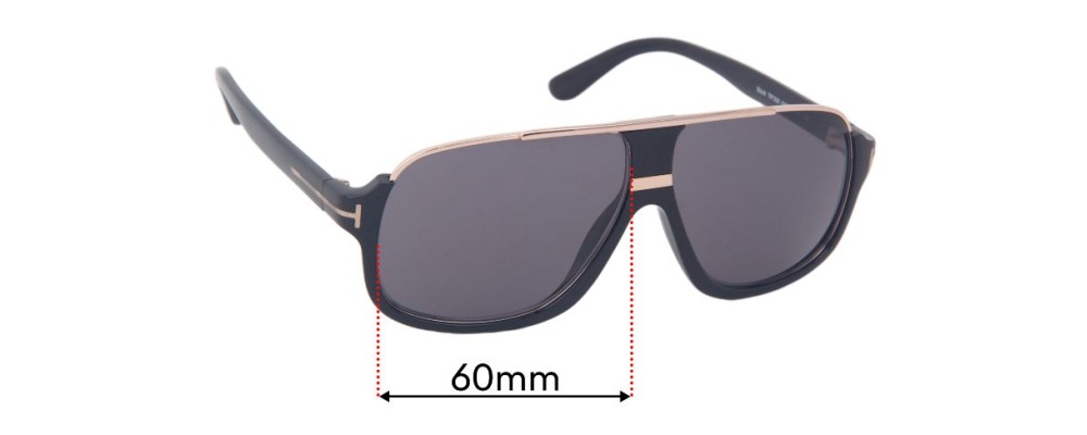Sunglass Fix Replacement Lenses for Tom Ford Eliott TF335 - 60mm Wide