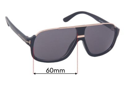 Tom Ford Eliott TF335 Replacement Sunglass Lenses - 60mm 