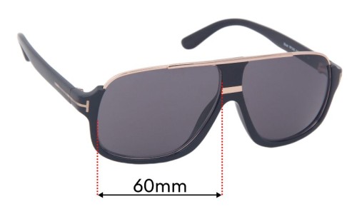 Sunglass Fix Replacement Lenses for Tom Ford Eliott TF335 - 60mm Wide 