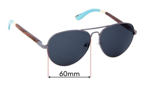 Sunglass Fix Replacement Lenses for Toms  Classic 301 - 59mm Wide 