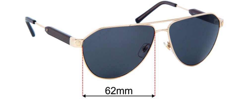 Sunglass Fix Replacement Lenses for Versace  Mod 2223 - 62mm Wide