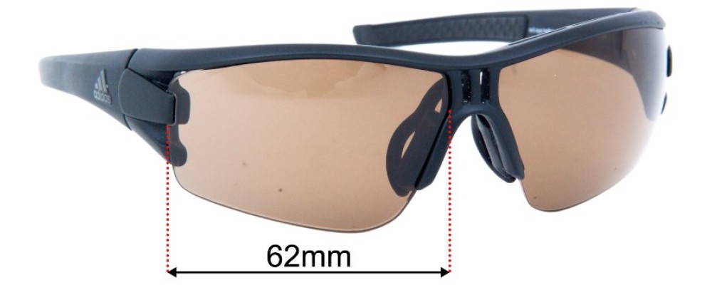 Sunglass Fix Replacement Lenses for Adidas AD08 Evil Eye Halfrim XS - 62mm Wide
