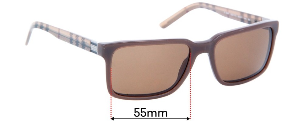 Sunglass Fix Replacement Lenses for Burberry B 4097 - 55mm Wide