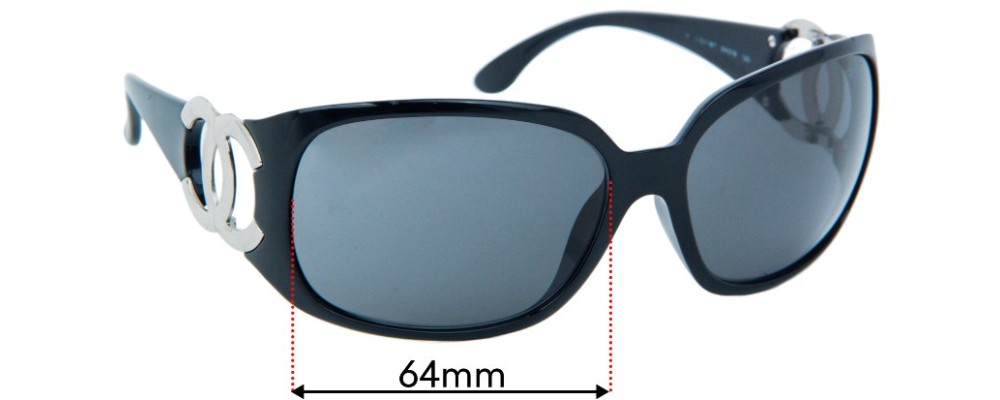 Sunglass Fix Replacement Lenses for Chanel 6014 - 64mm Wide
