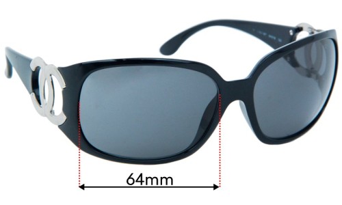 Sunglass Fix Replacement Lenses for Chanel 6014 - 64mm Wide 