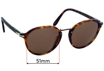 Persol 3184-S Replacement Sunglass Lenses - 51mm wide 