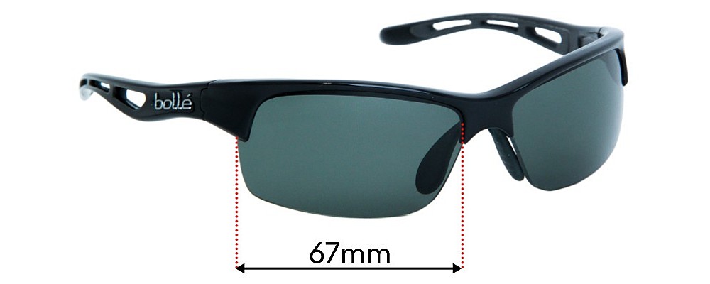 Sunglass Fix Replacement Lenses for Bolle Bolt S - 67mm Wide