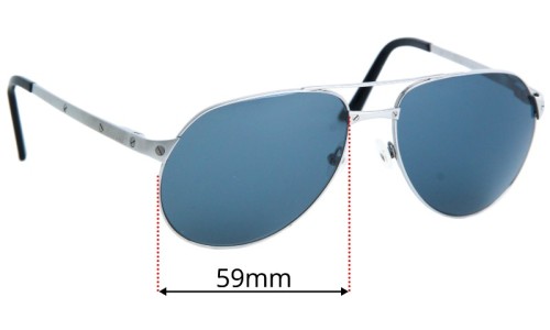 Sunglass Fix Lentilles de Remplacement pour Cartier Santos Dumont Vendome - 59mm Wide Cartier Santos Dumont Vendome Lentilles de Remplacement 59mm wide