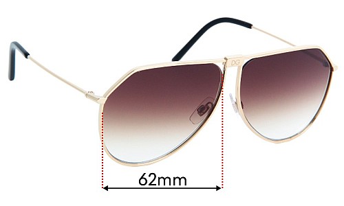 Sunglass Fix Replacement Lenses for Dolce & Gabbana DG2248 - 62mm Wide 