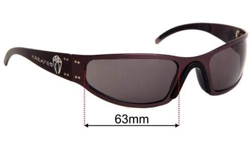 Sunglass Fix Replacement Lenses for Gatorz Kreater - 63mm Wide 