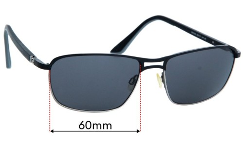 Sunglass Fix Lentes de Repuesto para Greg Norman G2015S - 60mm Wide 