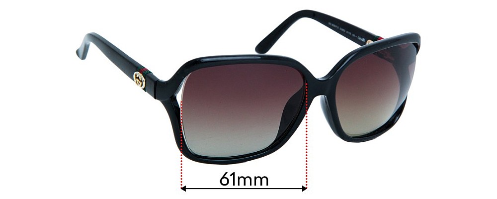 Sunglass Fix Replacement Lenses for Gucci GG3658/F/S - 61mm Wide