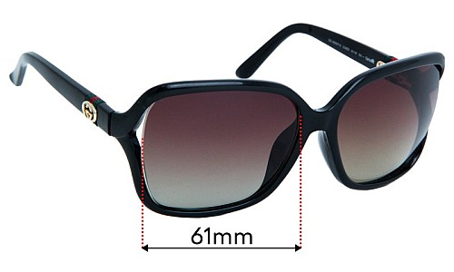 Sunglass Fix Replacement Lenses for Gucci GG3658/F/S - 61mm Wide 