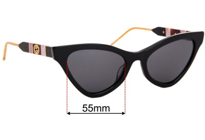 Gucci GG0597S Replacement Lenses 55mm 