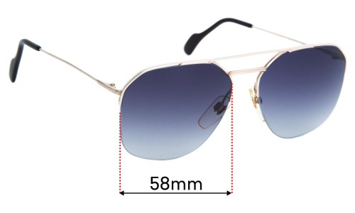 Sunglass Fix Replacement Lenses for Metzler 0761 - 58mm Wide 
