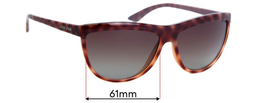 Miu Miu Unknown Brown Tortoise Shell Replacement Sunglass Lenses - 61mm Wide