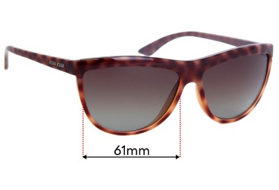 Miu Miu Unknown Brown Tortoise Shell  Replacement Lenses 61mm wide 