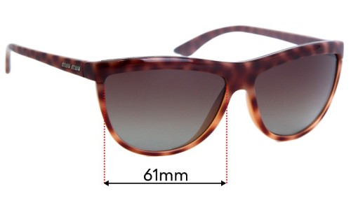 Sunglass Fix Replacement Lenses for Miu Miu Unknown Brown Tortoise Shell  - 61mm Wide 