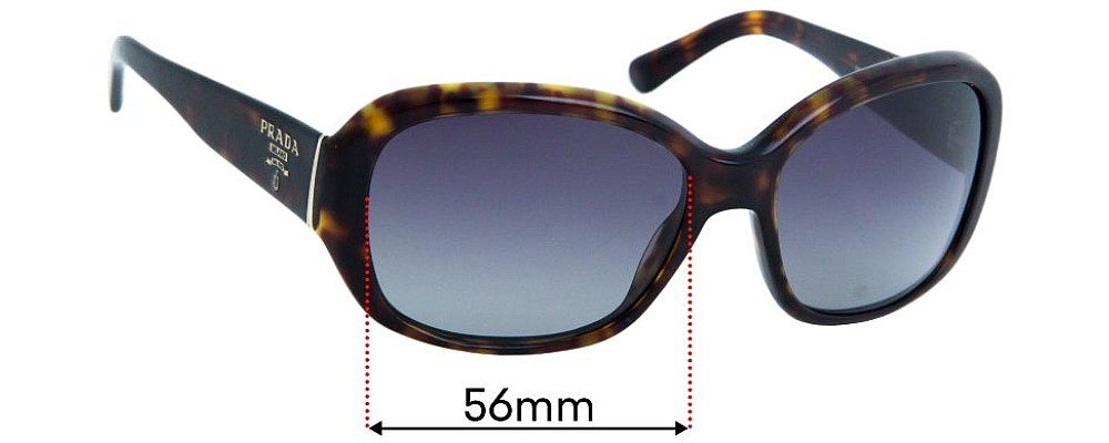 Sunglass Fix Replacement Lenses for Prada SPR31N - 56mm Wide