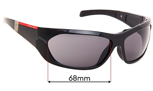 Sunglass Fix Replacement Lenses for Prada SPS04H - 68mm Wide 